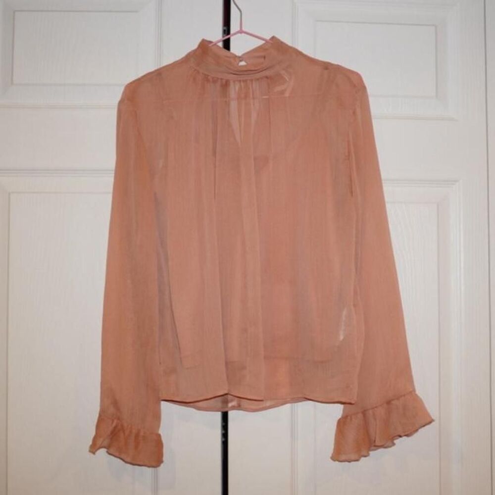 Anthropologie Women's Pink and Orange Blouse